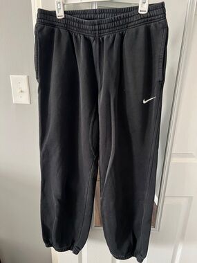 Nike Black Joggers with White Swoosh